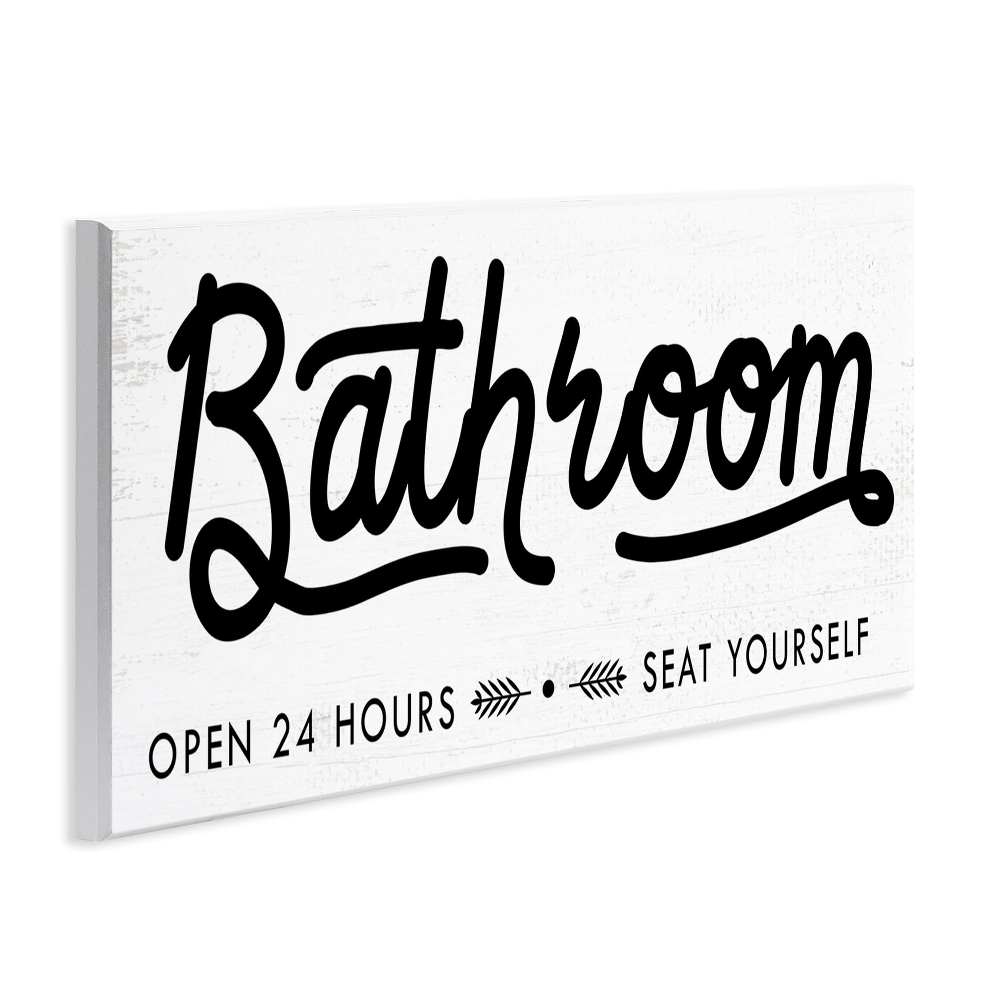 Stupell Industries 'Seat Yourself Bathroom Sign', Wall Plaque Art, 17 x 7 Inches, Easy to Hang and Sturdy, Made in USA, by Lil' Rue