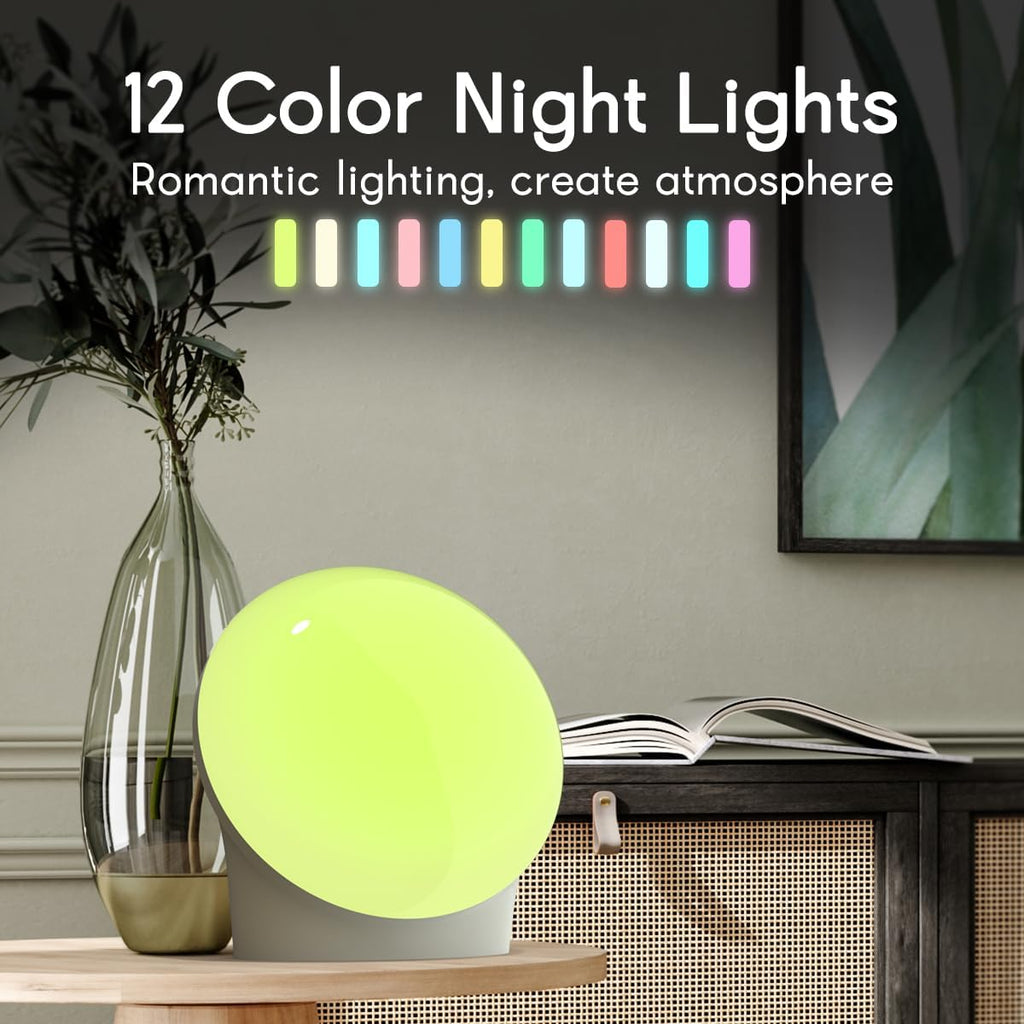 Skiennix Brown Noise Sound Machine - 30 Soothing Sounds, 12 Colors, 36 Volume Levels, Night Light & Timers