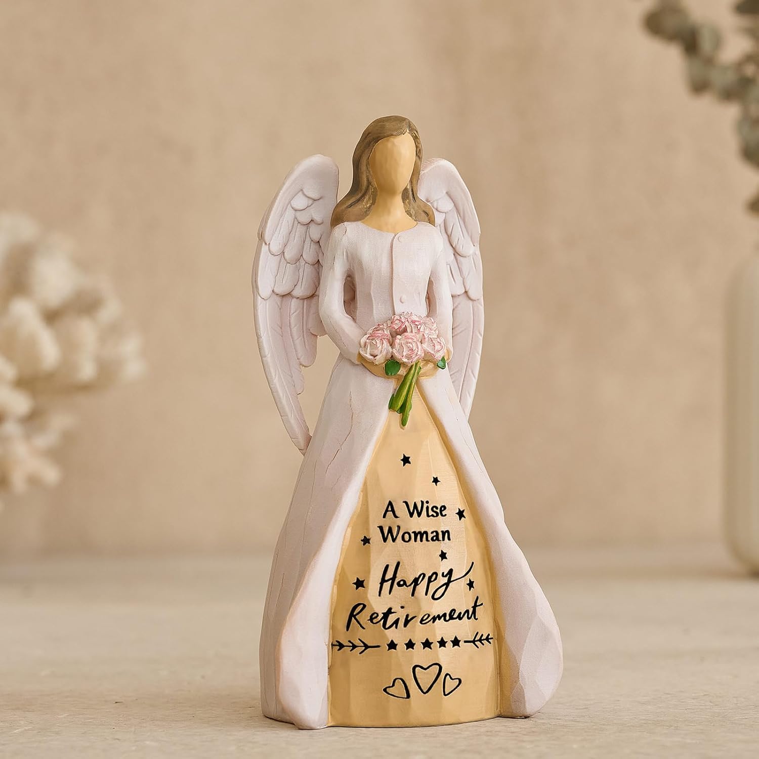 NAN ZAI NAN FANG Retirement Gifts for Women | Funny Hand-Painted Angel Figurine - 5.5" Personalized Gift for Coworkers, Teachers, Nurses