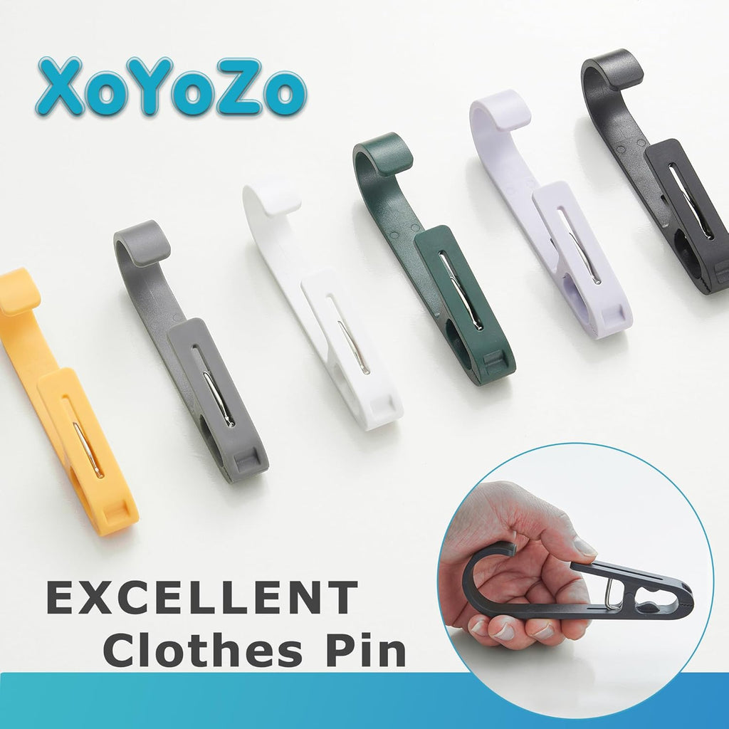 XoYoZo Laundry Hooks - Versatile Clips Hanger for Organizing Socks, Boots, Bras & Towels - 4 Pcs (Black)