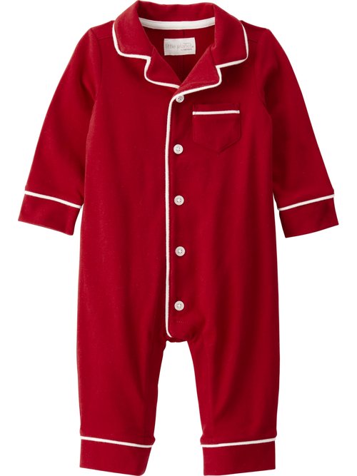 little planet by carter's Neutral Coat Pajamas made with Organic Cotton, Perfect Red, 6M