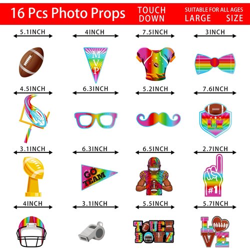 Super Football Decorations Photo Booth Props, Super Football Party Supplies Photo Props, Superbowl Party Decorations 2026 Sports Theme Photobooth Prop