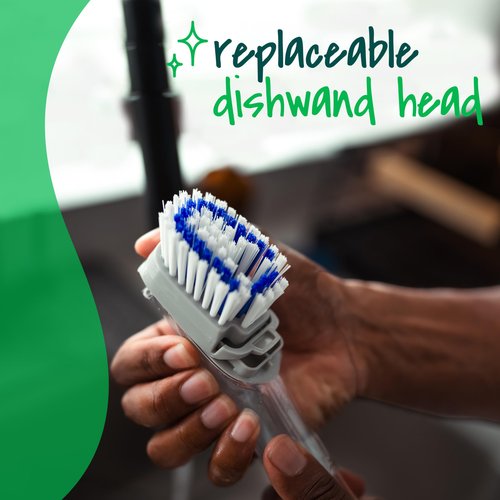 Scotch-Brite Odor Resist Soap Control Dishwand Brush, Non-Scratch Cleaning Brush with Scraper, Stands Upright, 4-Pack
