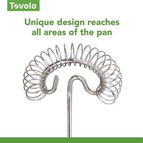 Tovolo Spiral Whisk Stainless Steel 10” Sauce and Gravy Whisk for Cooking Blending Mixing Stirring Whipping Whisking and Egg Beating, Easy to Clean Dishwasher Safe Kitchen Flat Bottom Coil Whisker