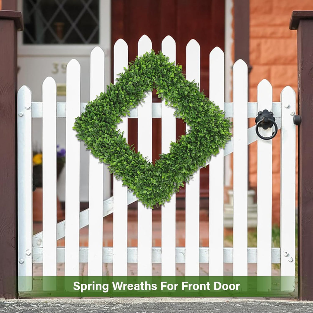 Artgar 22-Inch Boxwood Wreath - Realistic Green Spring Decor for Year-Round Indoor/Outdoor Use