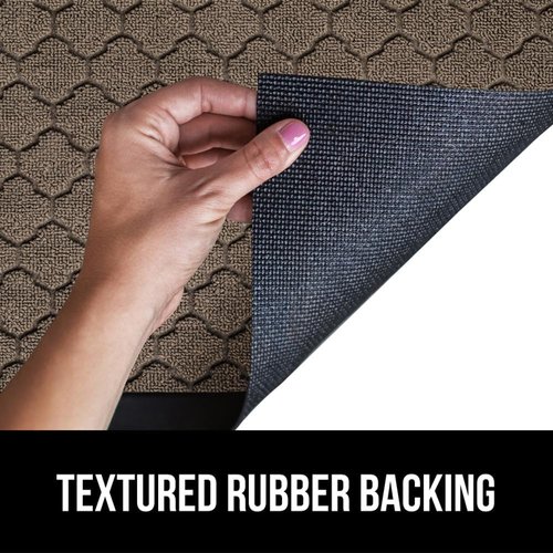 GORILLA GRIP Waterproof All-Season WeatherMAX Doormat - 35x23 Natural Rubber, Stain & Fade Resistant, Easy Clean Latte Quatrefoil