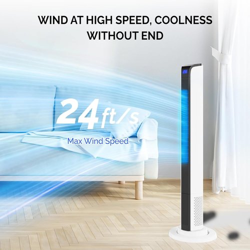 Bonnlo 42" Smart Tower Fan - Quiet Floor Fan with APP & Remote Control, 3 Modes, 3 Speeds, Oscillating Design