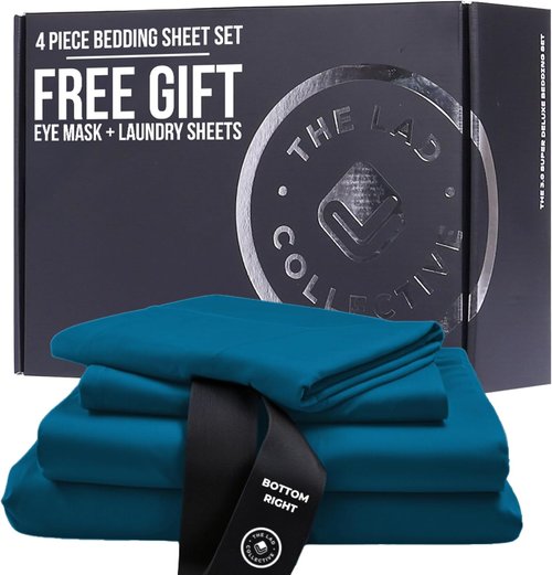 LAD Collective 3.0 - Luxury 4-Piece Cotton Bedding Set with Fitted Sheet & Pillowcases - Maui/Twin XL