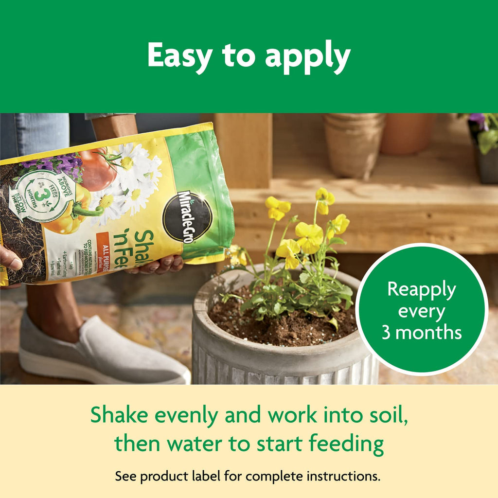 Miracle-Gro Shake 'N Feed All Purpose Plant Food - Feeds Indoor & Outdoor Plants for 3 Months | 8 lbs.