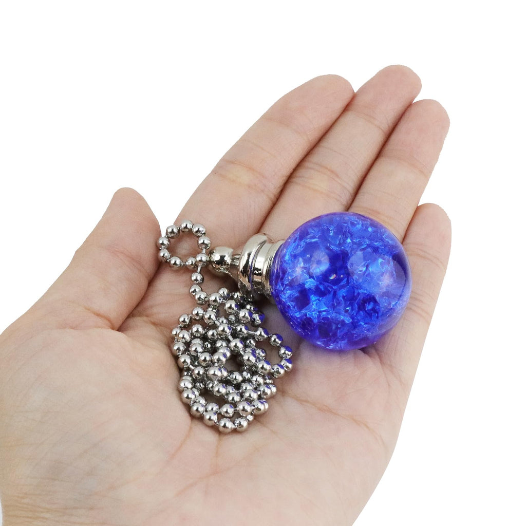 UTALIND Ceiling Fan Pulls Decorative Accessory Set, 2 Pcs 19" Fan Pull Chain Ornaments Pendant with Chain Connector for Wedding Home Bedroom Decor(Blue)