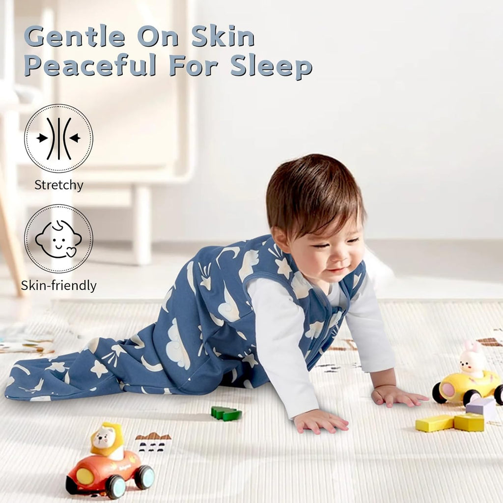 Skiennix Baby Sleep Sack - 100% Cotton Wearable Blanket | 0.5 TOG, 2-Way Zipper, 12-18 Months, 3 Pack
