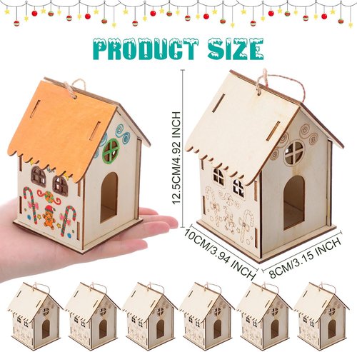 DoubleFill 36 Pcs Gingerbread House Craft Kit - DIY 3D Christmas Village for Kids | Fun Winter Art Project