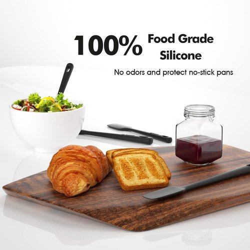ChefAide Silicone Spatula Set - 4 Pieces, Heat Resistant Up to 600°F, Ergonomic Grip for Cooking & Baking