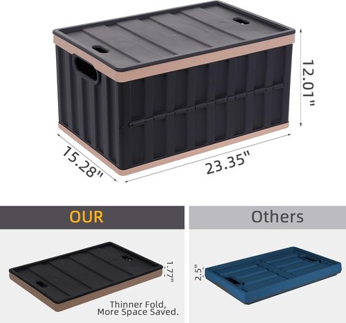 Citylife 64L Collapsible Storage Bins - Heavy Duty Plastic Containers for Organizing | 2 Pack