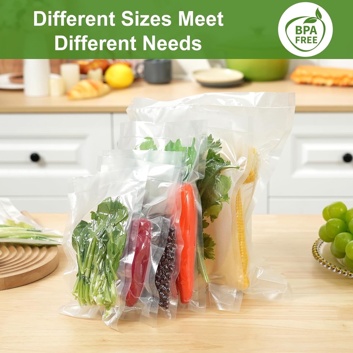 Vacuum Sealer Bags - 150 Precut Food Saver Seal Bags | BPA-Free, Puncture Resistant, 50 Gallon & More