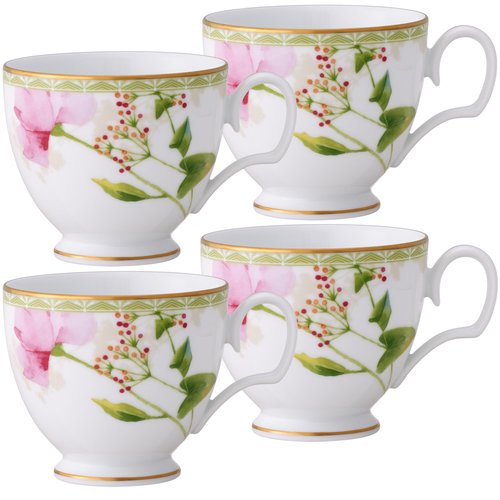 Noritake Poppy Place Set of 4 Teacups, 8 oz.