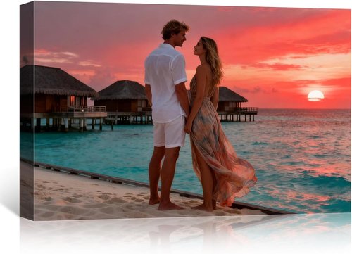 High-End Custom Canvas Prints - Solid Wood Frame, Ready to Hang | Perfect Gift for Weddings & Home (11"L x 14"W)
