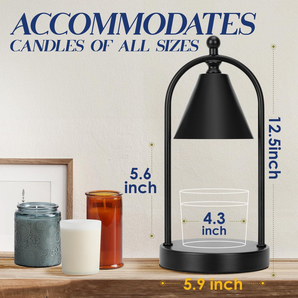 Soilsiu Candle Warmer Lamp - Dimmable Electric Candle Light for Home Decor | Timer & 2 Bulbs Included