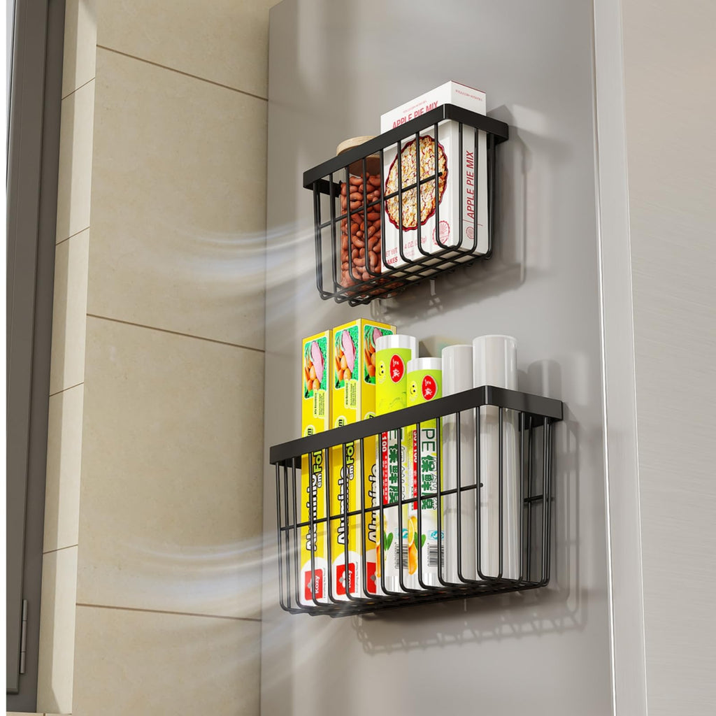 SleekStore Kitchen Cabinet Door Storage Box, Self Adhesive Wall Mounted,Wardrobe/Bathroom/Refrigerator Small Items Organizer,Oil bottle/Seasoning storage (3 Piece)