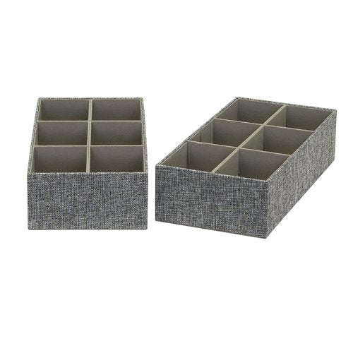 Household Essentials 3 Piece Drawer Organizers Starter Set, Customizable Inserts, Large Tray and 2 Small Trays, Graphite