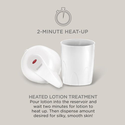 True Glow by Conair Lotion Warmer - Heated Lotion Dispenser for Body and Hand Lotion - White