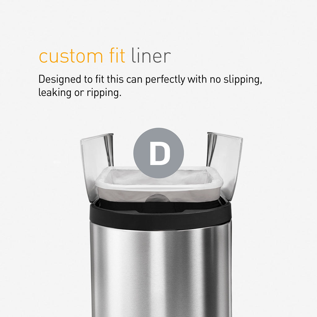 simplehuman Code D 60 Count, Genuine Custom Fit Liners, Drawstring Trash Bags in Dispenser Packs, 20 Liter / 5.3 Gallon, Blue