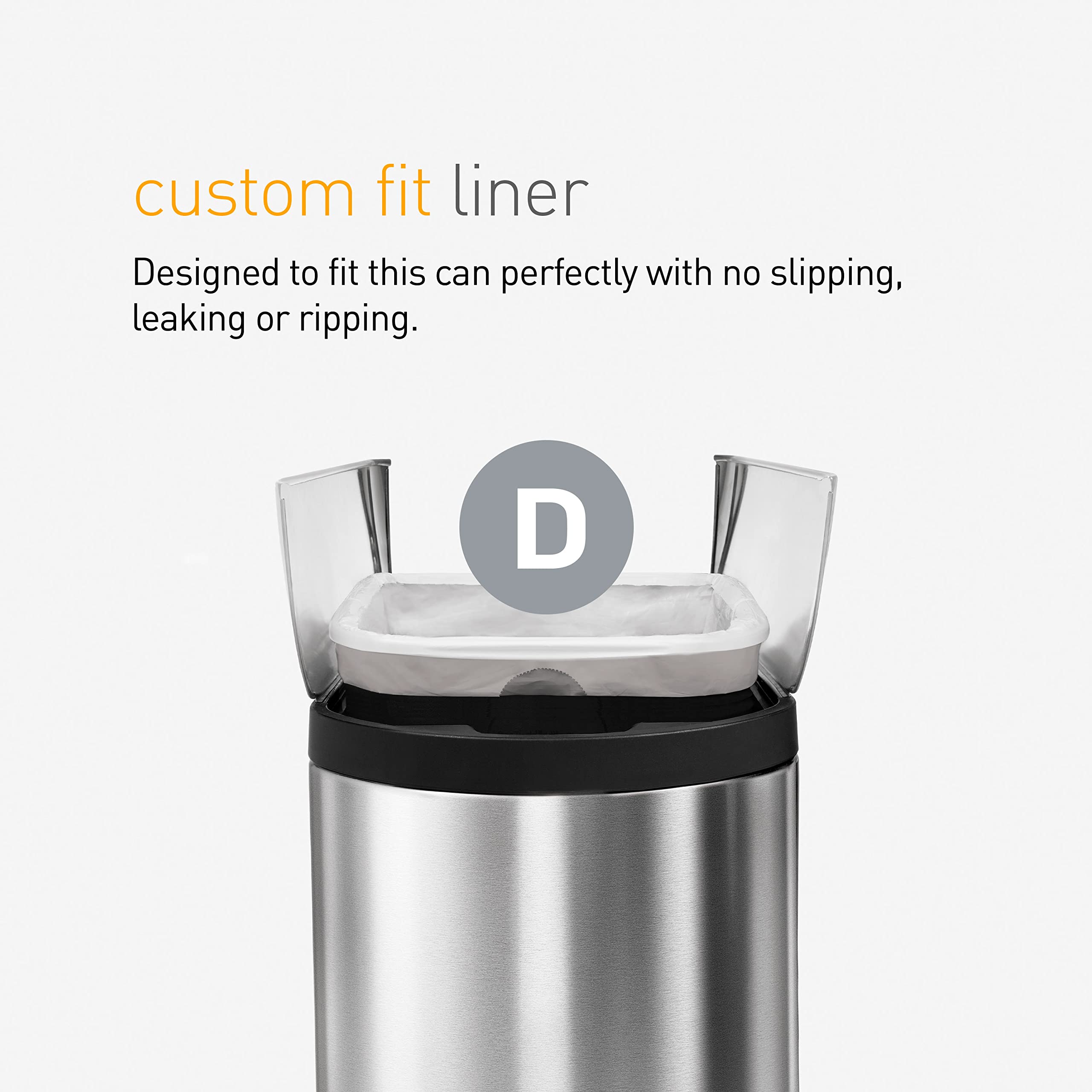 simplehuman Code D 60 Count, Genuine Custom Fit Liners, Drawstring Trash Bags in Dispenser Packs, 20 Liter / 5.3 Gallon, Blue