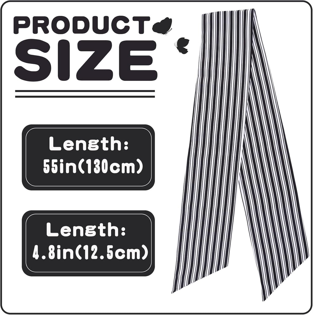 TONIFUL Easter Wreath Sash - Black & White Stripe 4.5" x 56" Indoor/Outdoor Decor Ribbon