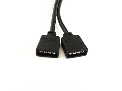 HUALAND 2PCS Black 4 Pins LED Splitter Cable LED Strip Connector 2 Way Splitter Y Splitter for One to Two RGB 5050 3528 Light Strips with 6X Male 4 Pin Plugs -29.5cm/11.6inch Long
