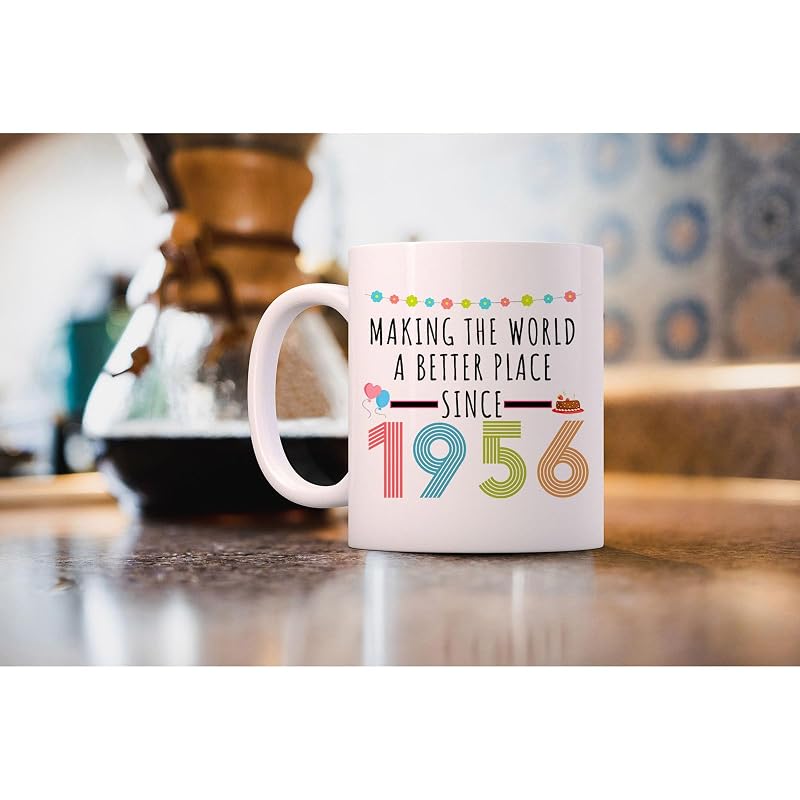 1956 70th Birthday Coffee Mug Gift for Mom Dad Grandma Grandpa - 11oz Double-Sided Funny Gift