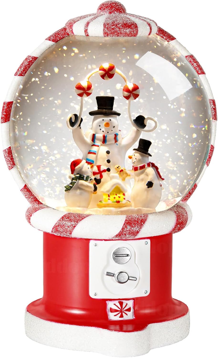 Priddop Snowman Snow Globe | Musical Christmas Decoration - 7.8 Inch USB/Battery Operated Glitter Gift