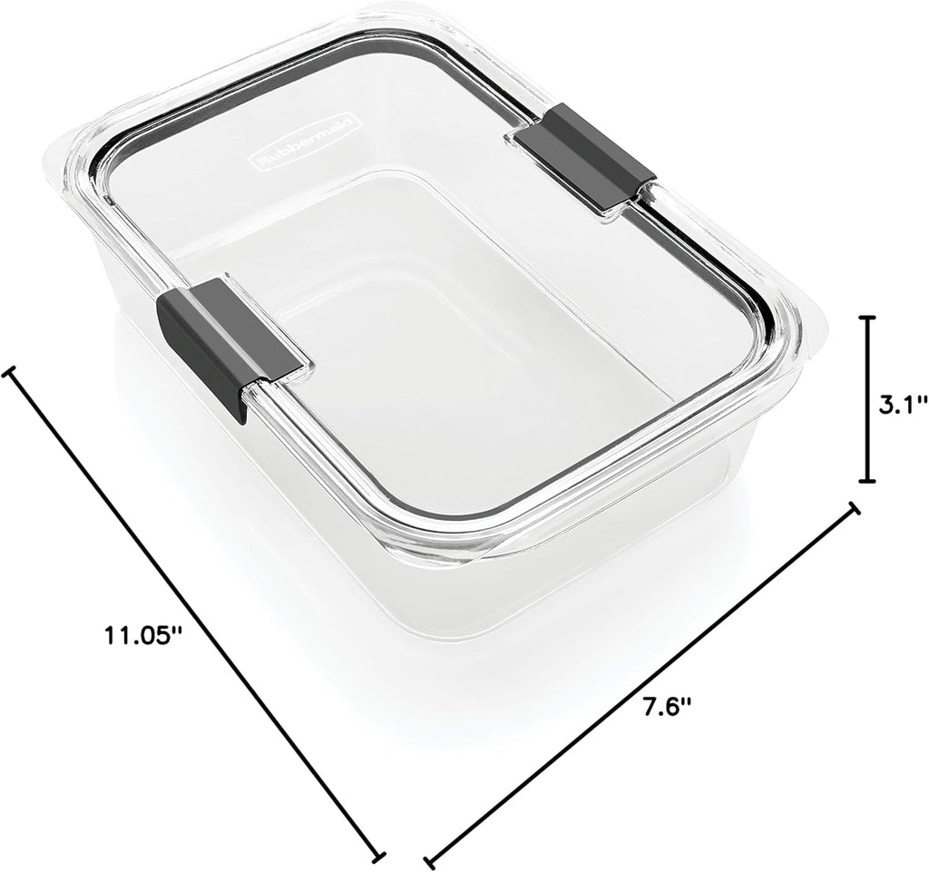 Rubbermaid Brilliance Large Food Storage Container - 9.6 Cup, BPA-Free, Leak-Proof, Clear