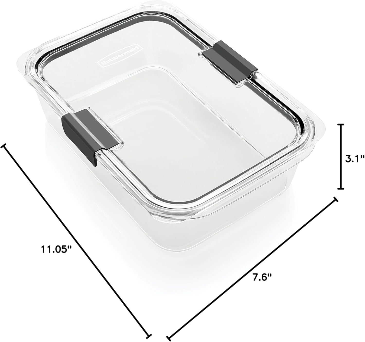 Rubbermaid Brilliance Large Food Storage Container - 9.6 Cup, BPA-Free, Leak-Proof, Clear