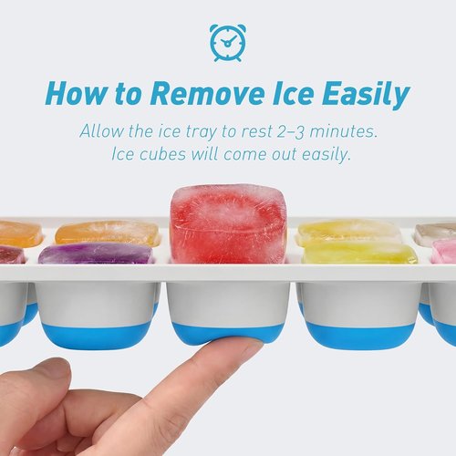 ChefAide Ice Cube Tray - Durable Stackable Design with Removable Lids | 4 Packs of 56 Easy-Release Cubes