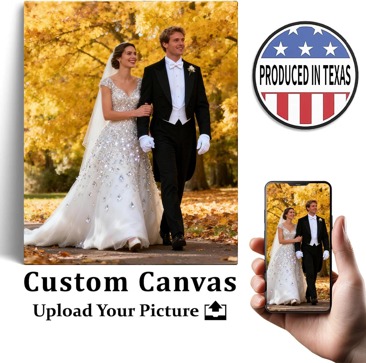 Skiennix Personalized Canvas Prints - Custom Framed Wall Art | 12x16 Photo Transformation, Made in Texas