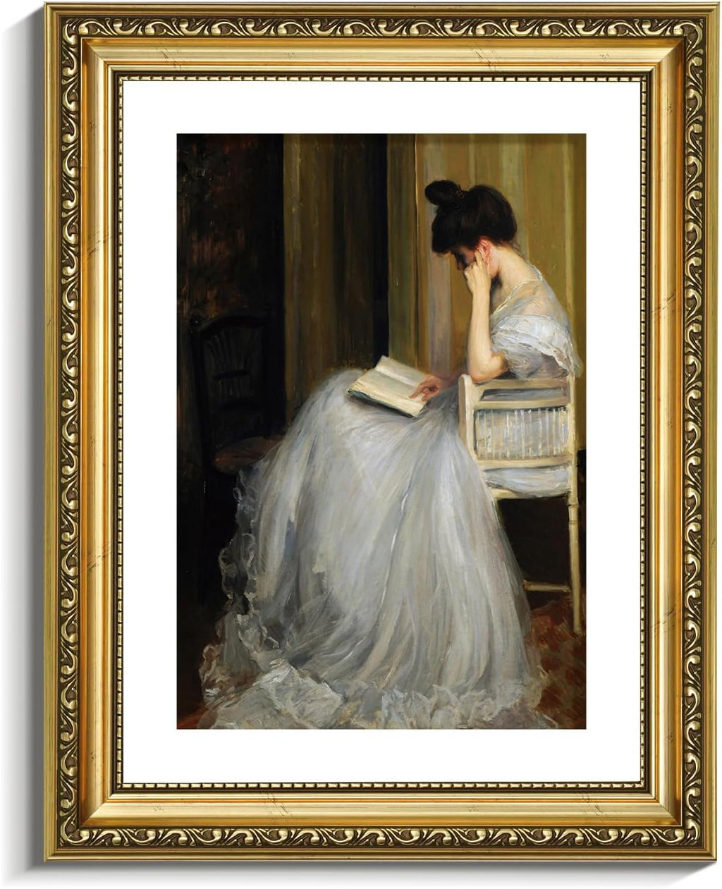 VIYYIEA Gold Framed Canvas Wall Art - Elegant Home Decor Print | 11x14in, White