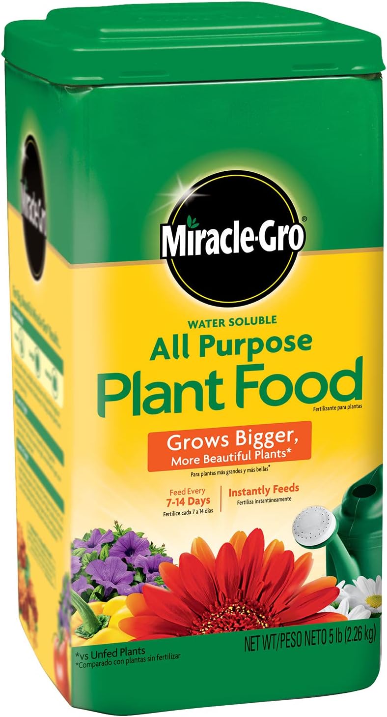 Miracle-Gro Water Soluble All-Purpose Plant Food - Fertilizer for Indoor & Outdoor Plants | 5 lbs
