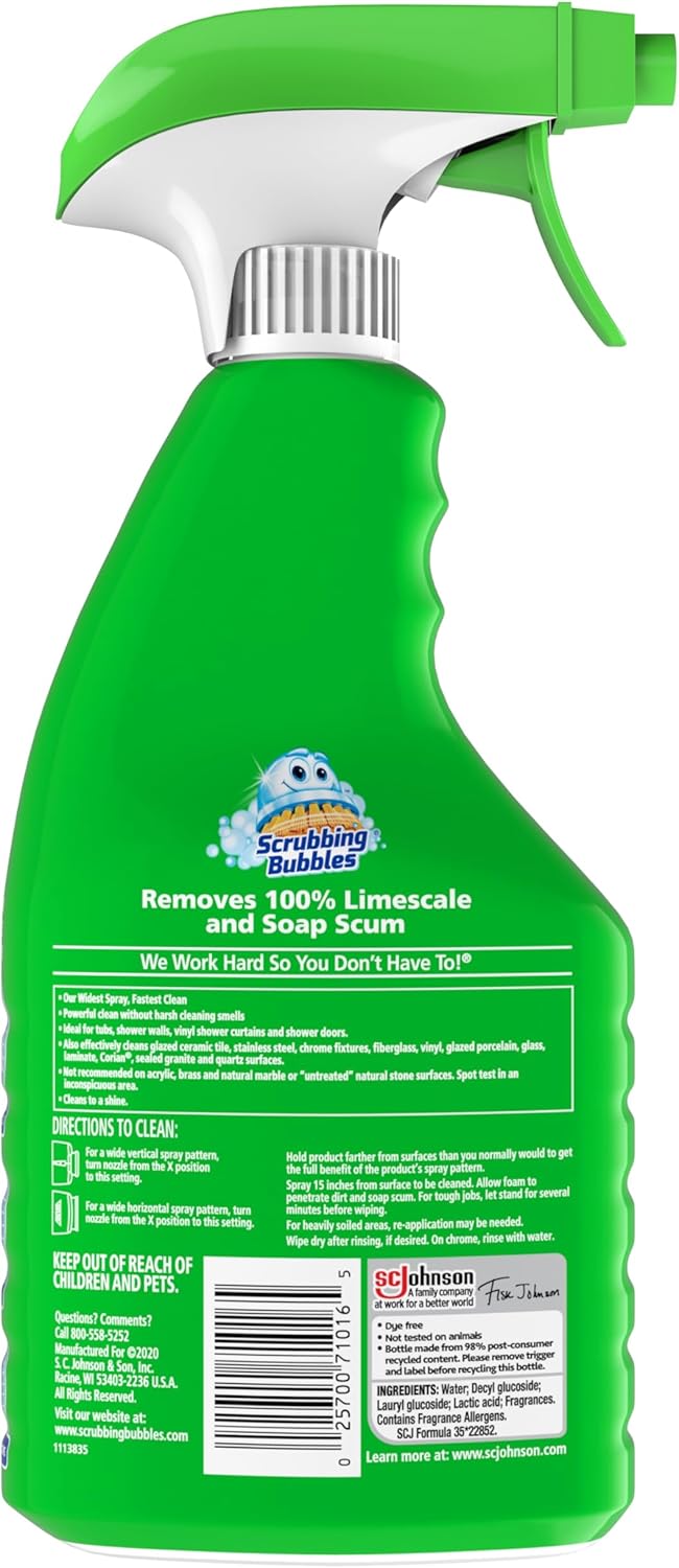 Scrubbing Bubbles Mega Bathroom Cleaner Spray - Foaming Action for Limescale & Soap Scum - 32oz