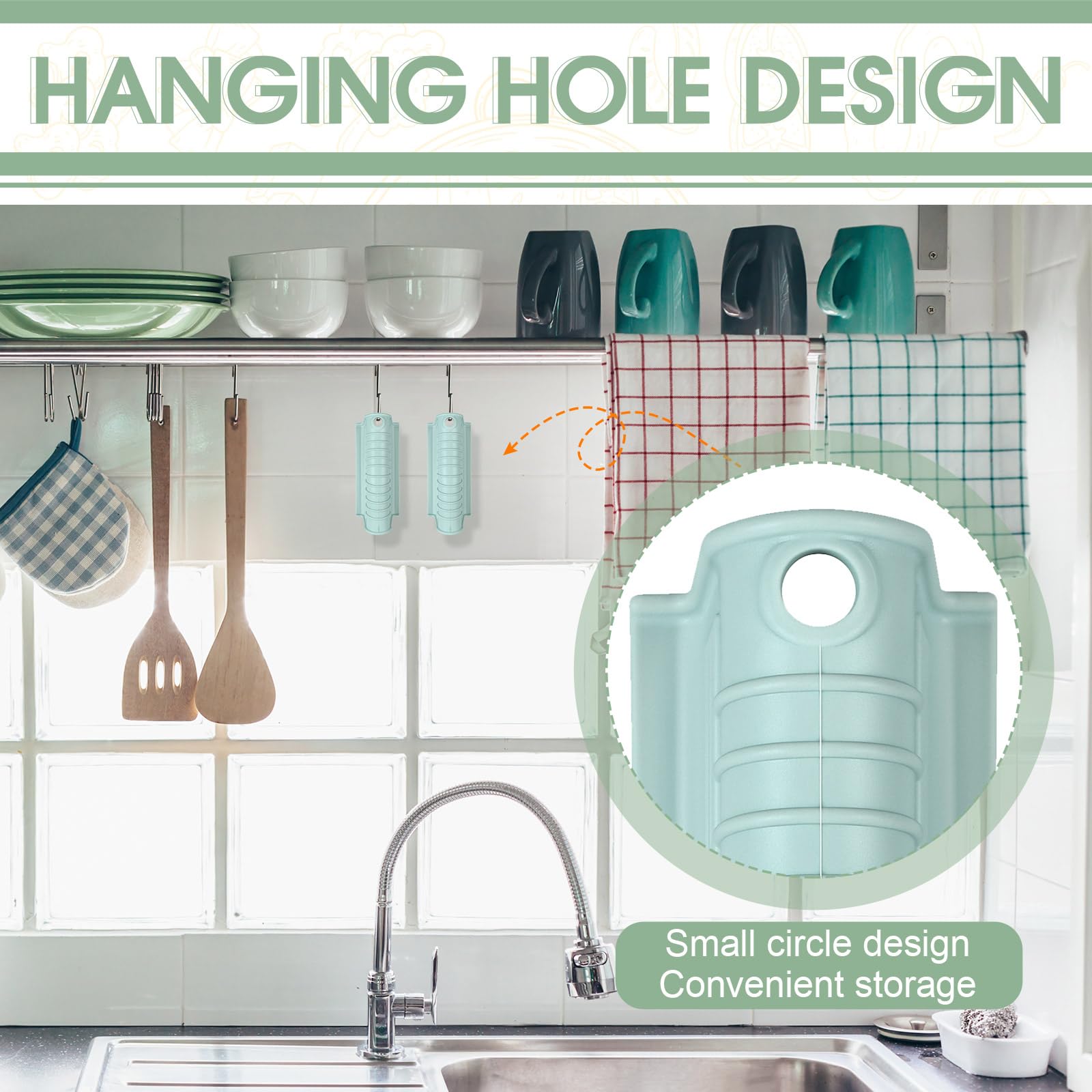 Patelai 4 Pcs Silicone Assist Hot Pan Handle Holder Pot Handle Covers for Cast Iron Skillets Holder Sleeve Nonslip Heat Resistant Pan Cover for Enameled Griddles Casserole Frying Cookware(Mint Green)