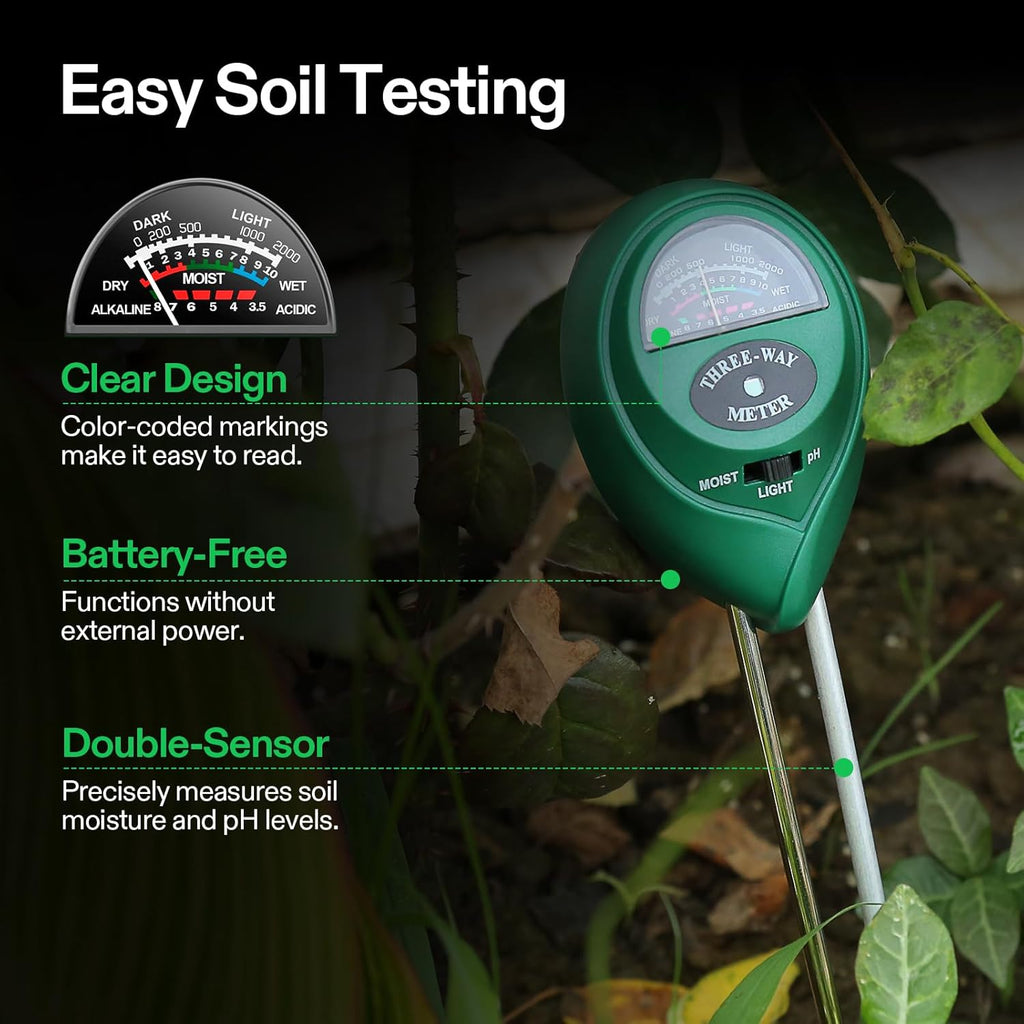 VIVOSUN Digital pH Meter - 3-in-1 TDS, EC & Temperature Tester for Home, Garden & Hydroponics