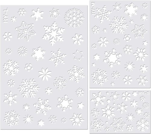 Jmkcoz Christmas Snowflake Stencil - Reusable Plastic Craft Template for Holiday DIY Projects