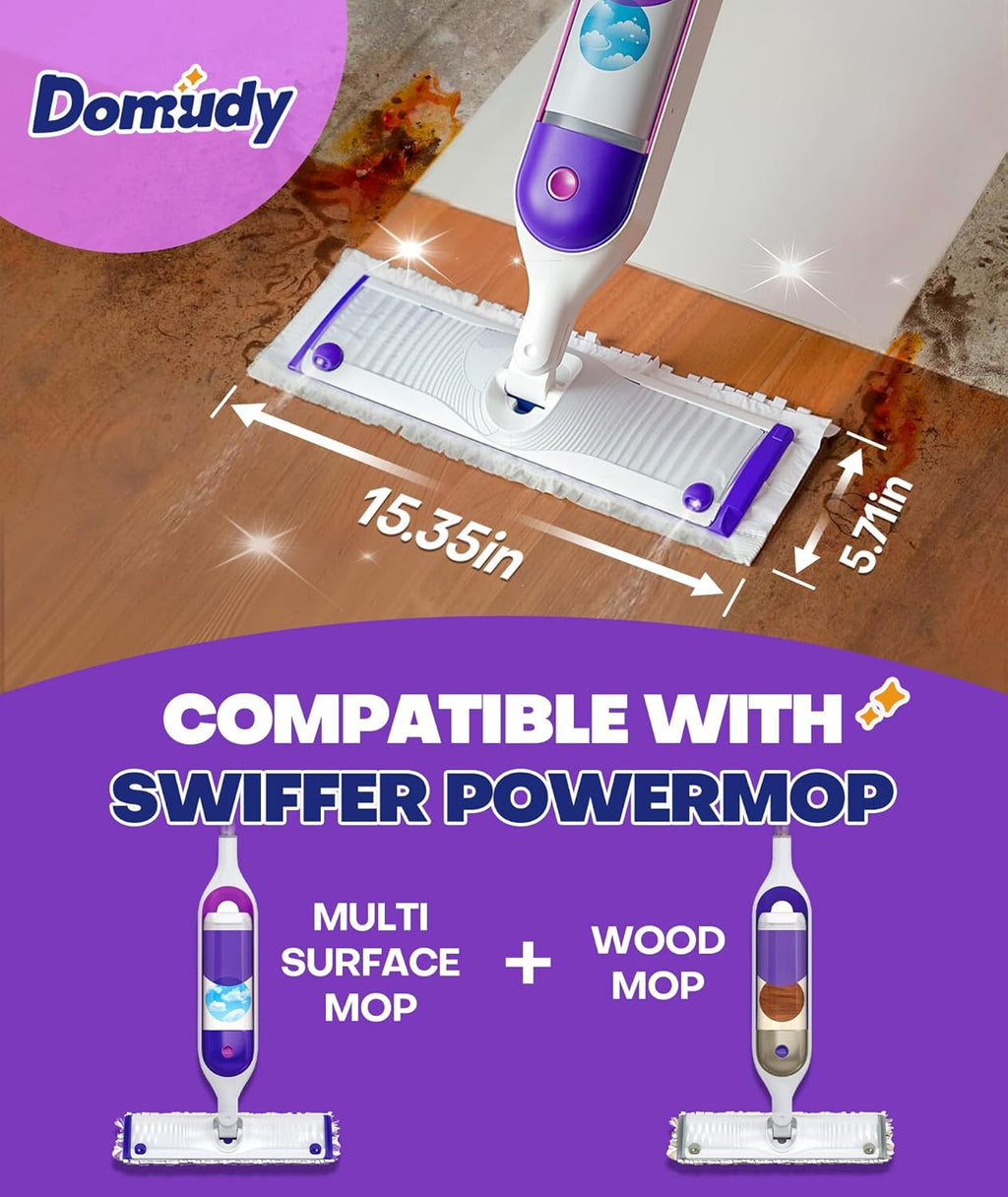 Skiennix 5X Cleaning Power Mop Refills - 30 Count Multi-Surface Replacement Pads for Swiffer Power Mop
