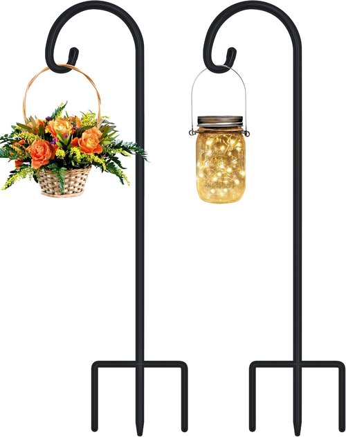 Feed Garden Adjustable 32-Inch Small Shepherds Hooks - Perfect for Lanterns, Plants, Bird Feeders | 2 Pack