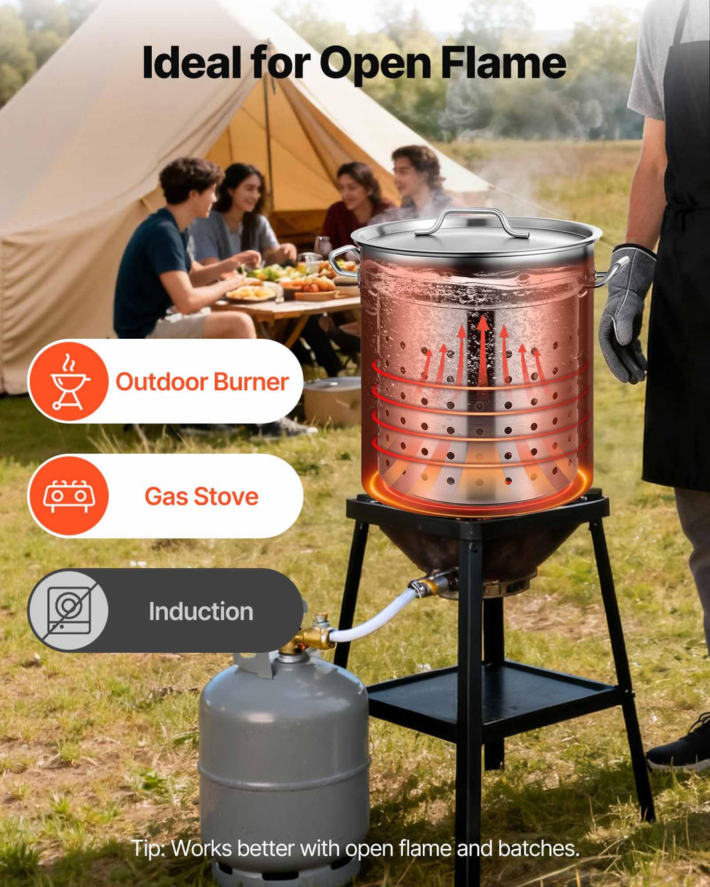 VEVOR Stainless Steel Stockpot, 42 Quart Large Cooking Pots, Cookware Sauce Pot with Strainer, Lid, and Handle, Heavy Duty Commercial Grade Stock Pot, Sanding Treatment, for Large Groups Events Silver