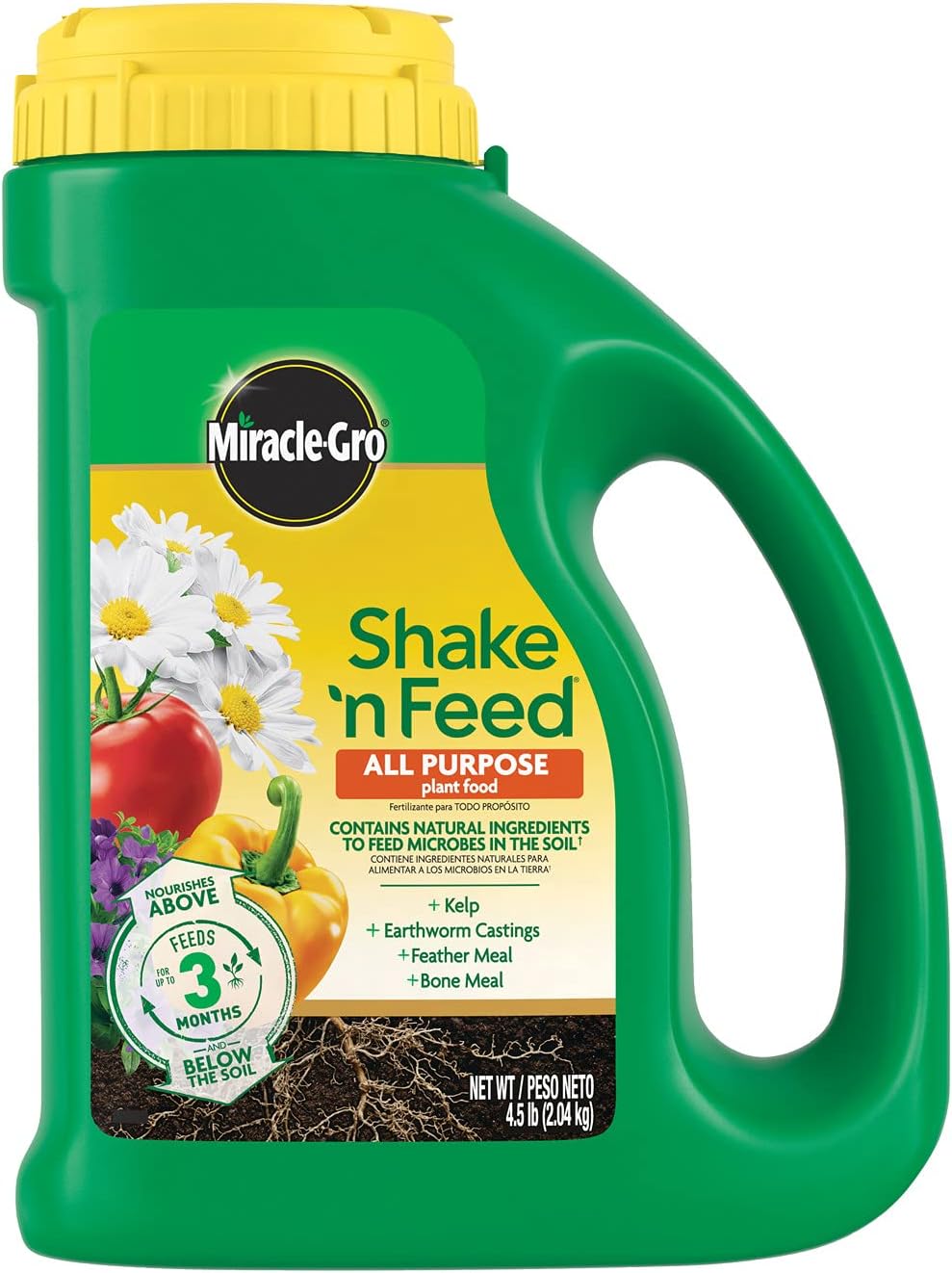 Miracle-Gro Shake 'N Feed All Purpose Plant Food - Feeds Indoor & Outdoor Plants for 3 Months | 4.5 lbs (Pack of 6)