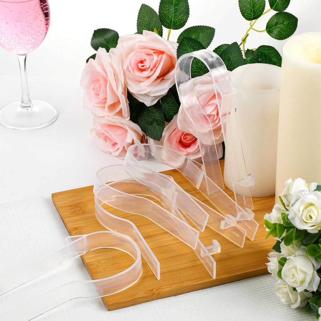 Vercraft 36 Pcs Wedding Church Pew Clips Bulk Heavy Duty Plastic Hooks Clear Chair Wreath Hanger Pew Flower Holders for Wedding Ceremony Church Aisle Chair Table Bow Garland Decorations