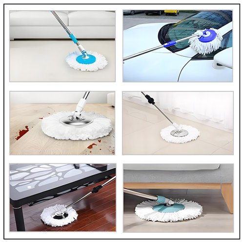 YOQXHY 6 Pack Spin Mop Replacement Heads, (6.3 Inch,Round) Microfiber Mop Refills Compatible with Hurricane, Mopnado, Libman, Simpli Magic and Other 360 Spin Mop Systems, (6 Colors)