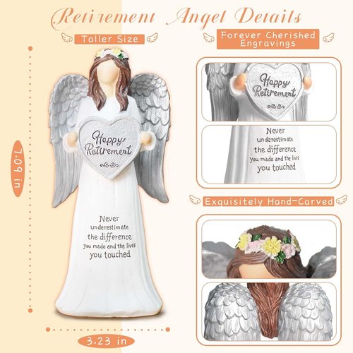 Angel Retirement Gift Set - Funny Candle & Card for Women | 7.09" Retired Angel Figurine