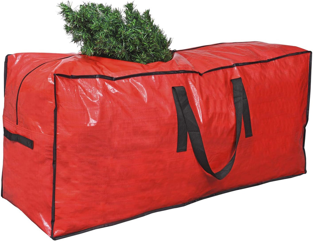 Primode Christmas Tree Storage Bag - Fits Up to 7.5 Ft Disassembled Tree | Protective Zippered Case (Red)