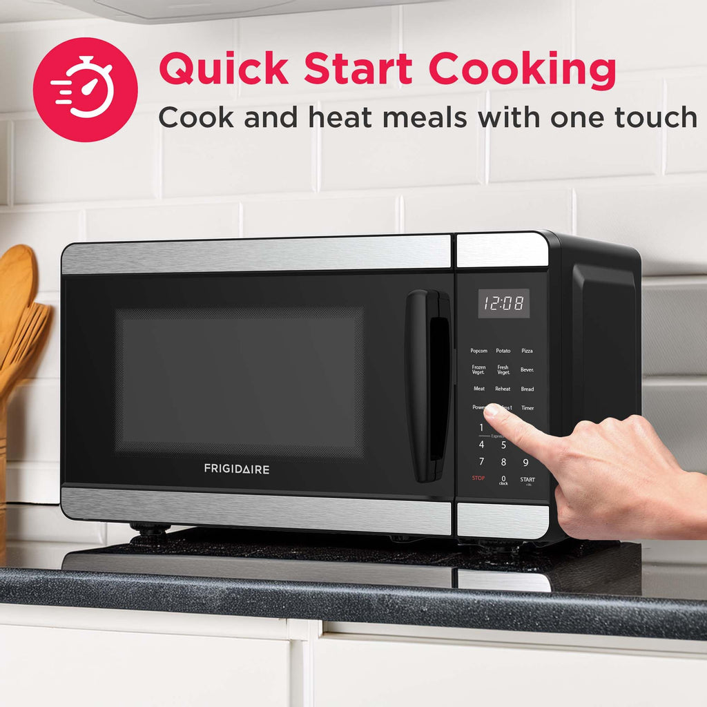Frigidaire Countertop Microwave - Digital Control Panel - 6 Auto Cooking Settings - 10 Power Levels - Child Safety Lock - 0.7 Cu. Ft., Stainless Steel